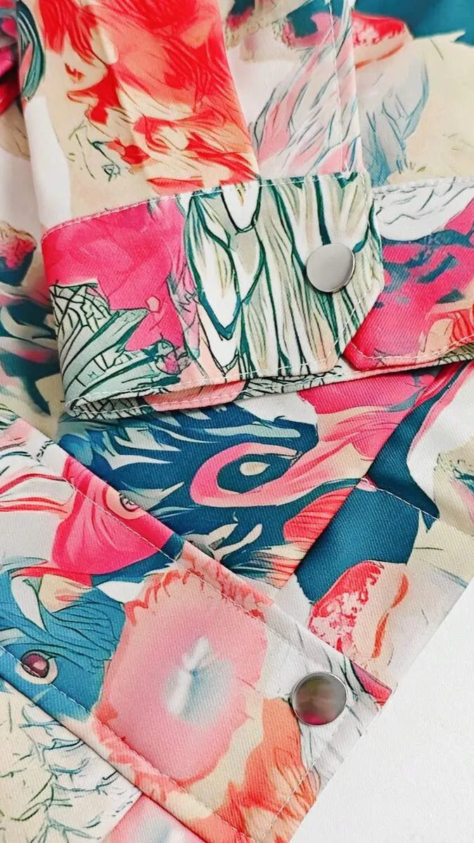 Chaqueta Estampado Marino Rosa · Edición Primavera