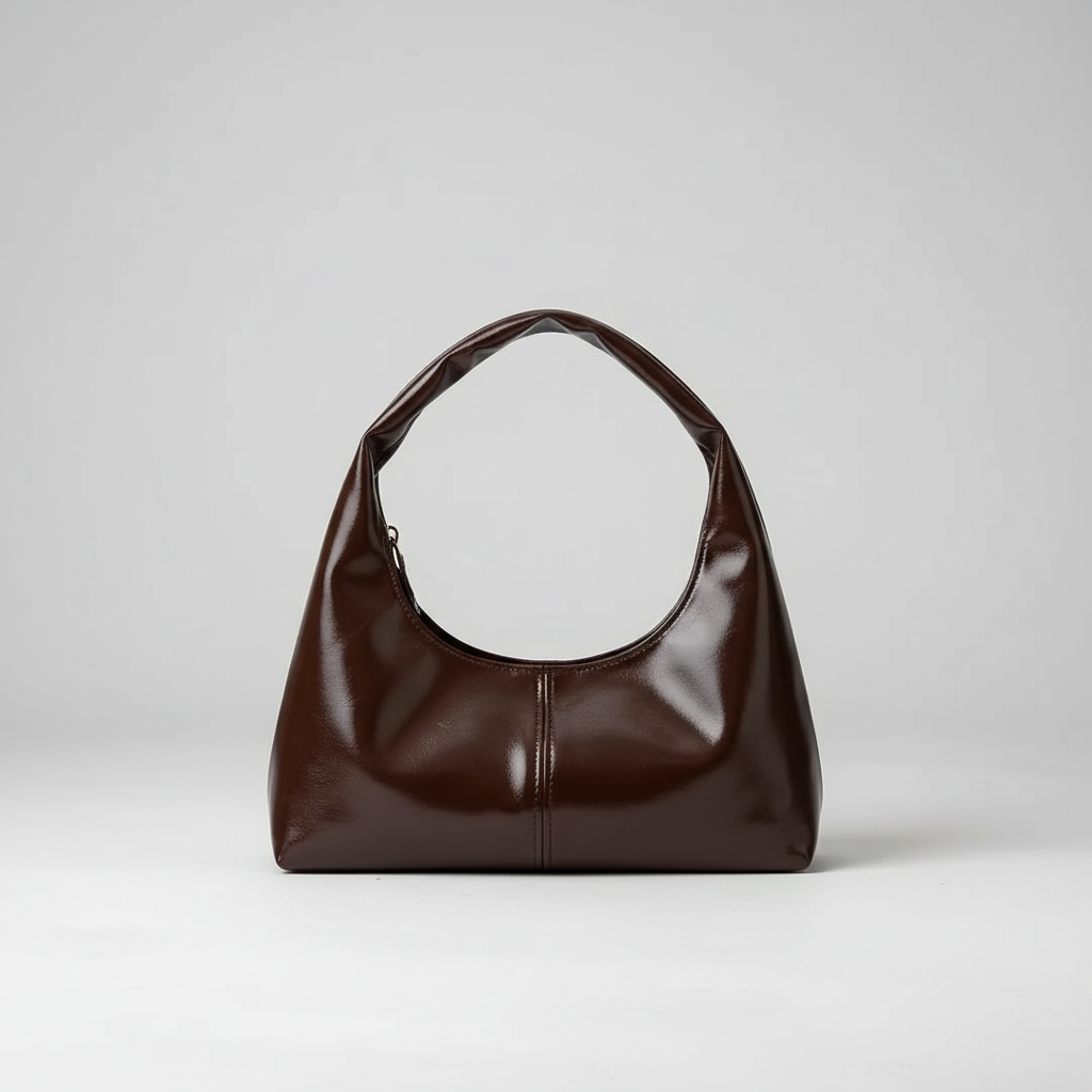 Bolso Hobo de Piel Sintética – Marrón Café