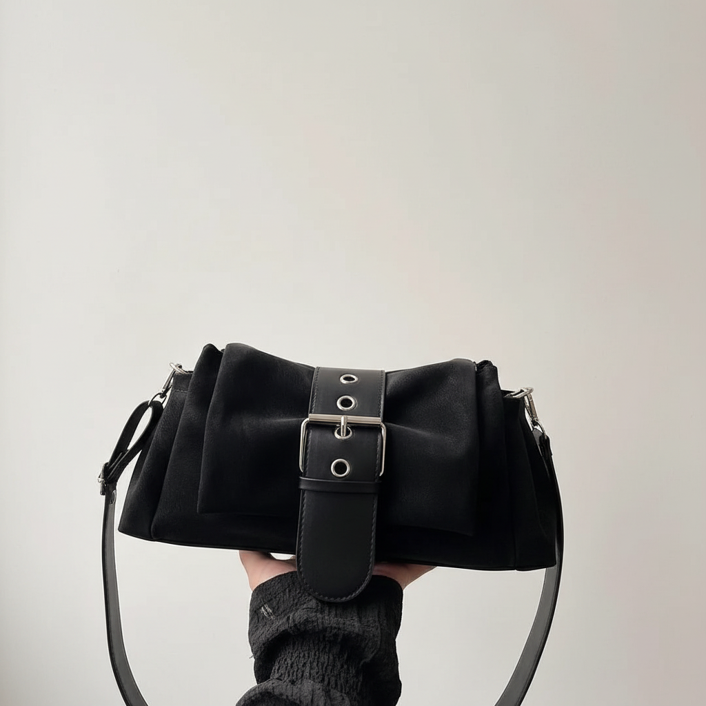 Bolso Bandolera Vintage con Hebilla – Café