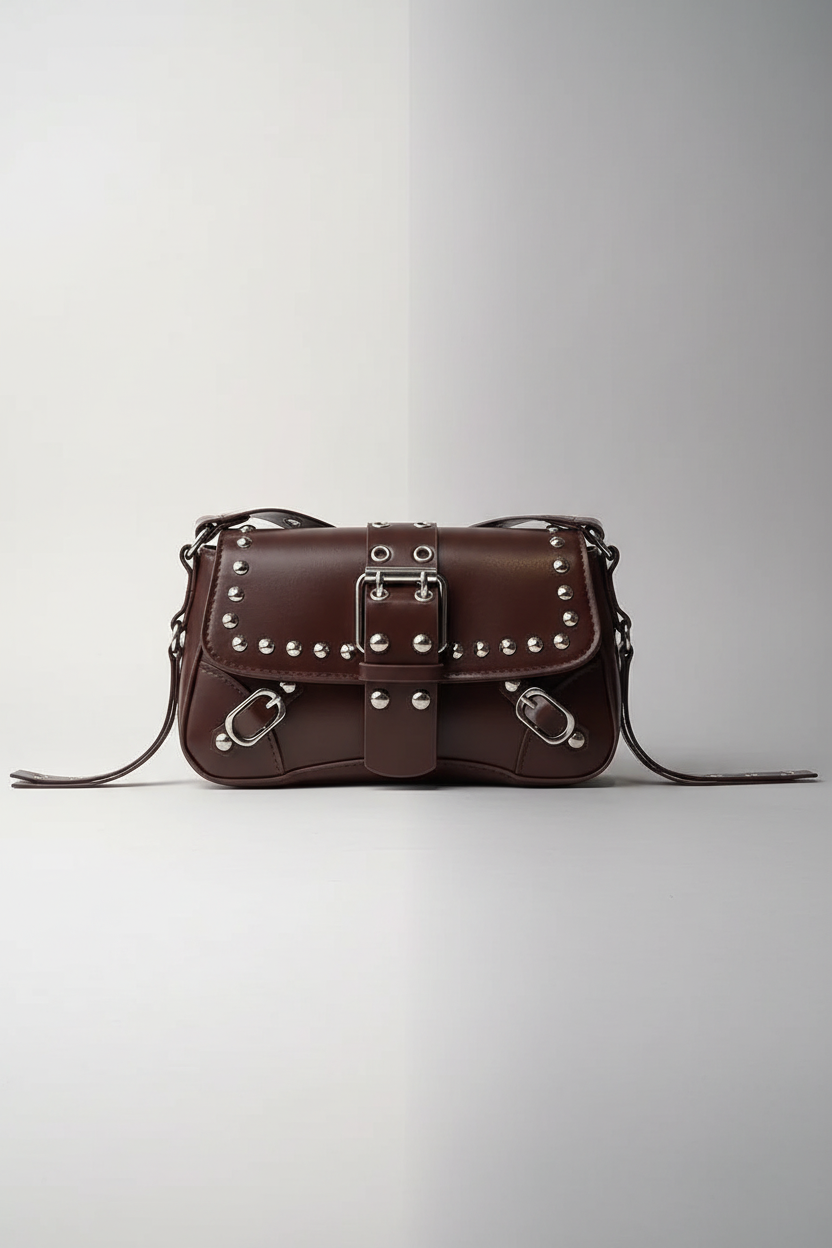 Bolso Biker con Tachuelas y Hebillas — Estilo Punk