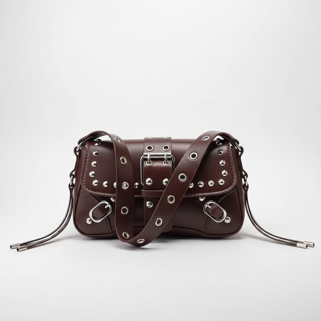Bolso Biker con Tachuelas y Hebillas — Estilo Punk