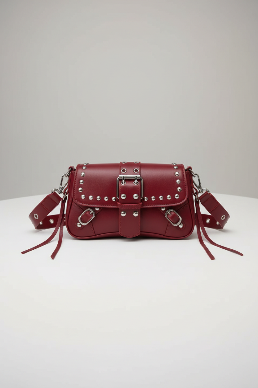 Bolso Biker con Tachuelas y Hebillas — Estilo Punk