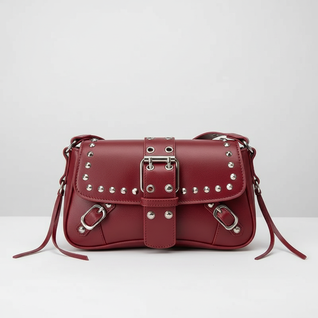 Bolso Biker con Tachuelas y Hebillas — Estilo Punk