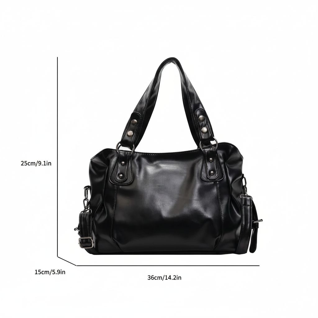 Bolso Tote Grande Vintage con Tachuelas