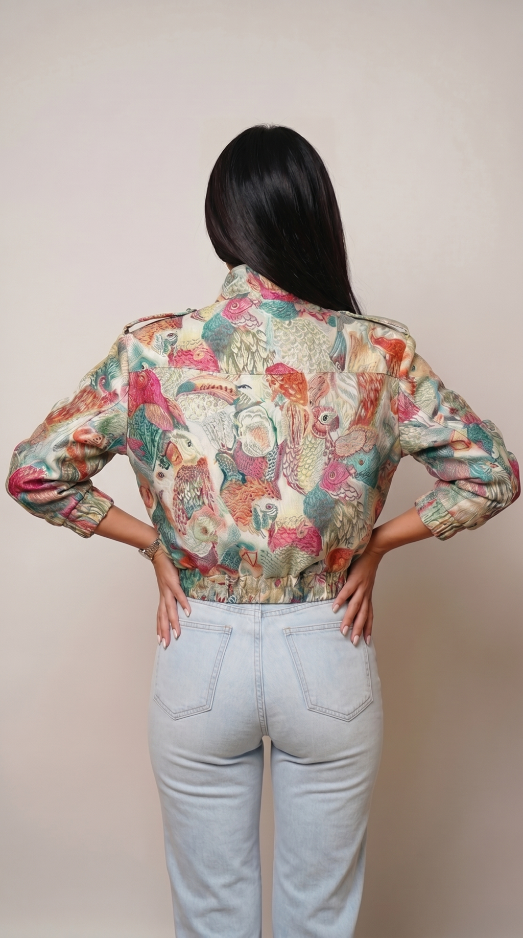 Chaqueta Estampado Marino Rosa · Edición Primavera