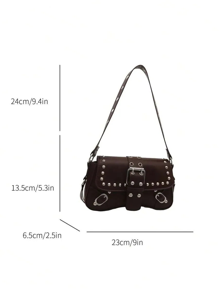 Bolso Biker con Tachuelas y Hebillas — Estilo Punk