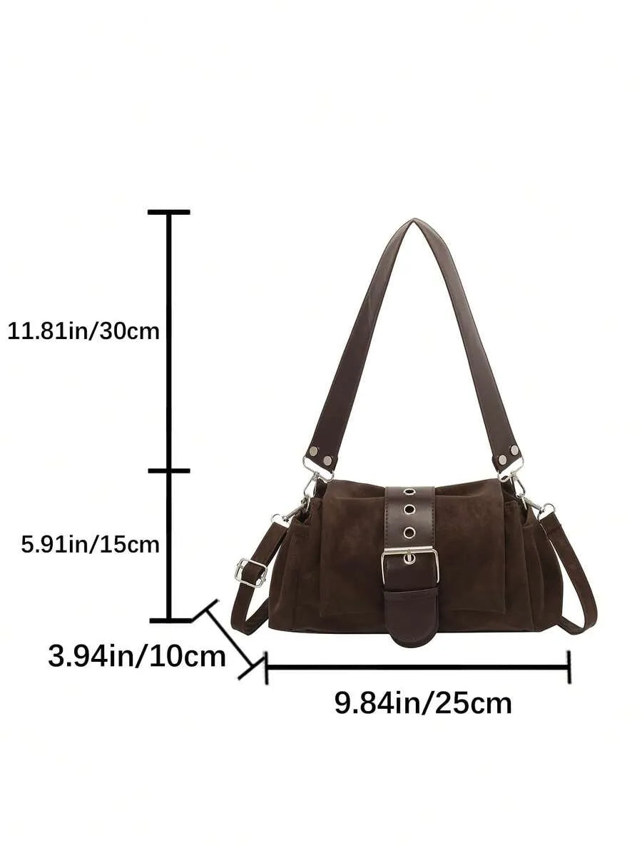 Bolso Bandolera Vintage con Hebilla – Café
