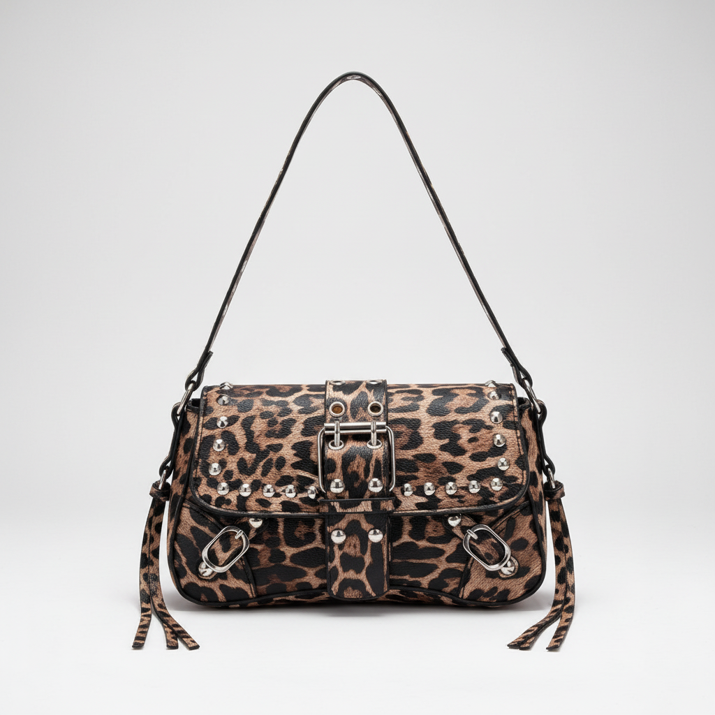 Bolso Biker con Tachuelas y Hebillas — Estilo Punk